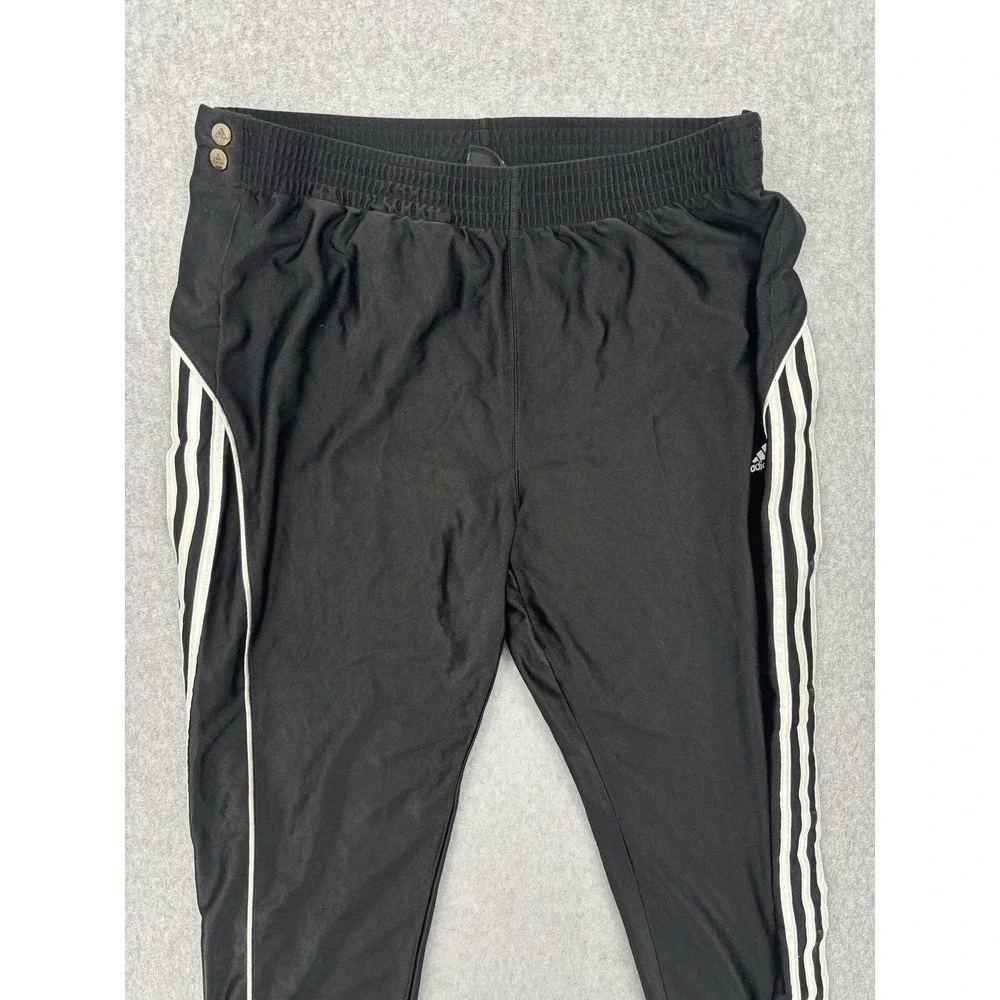 Vintage Adidas Men's Small Black 3 Stripe Snap Track Pants Y2K